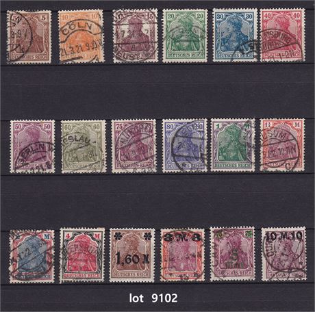 Tyske Rige Afa 140-157, se tekst lot 9102