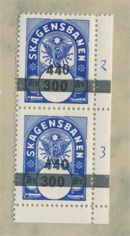 Banemærke Skagensbanen kat. nr. 68b og 68c i parstykke